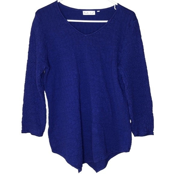 Habitat Tops Habitat Clothes To Live In Royal Blue Textured Knit 34